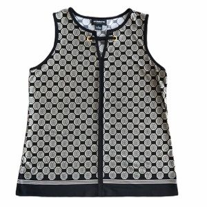 Liz Claiborne Career sleeveless print top blouse L